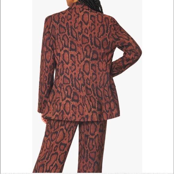 WeWoreWhat x DANIELLE BERNSTEIN‎ Brown Snake Print Blazer Size 00 - Picture 3 of 5